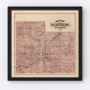 Vintage Map of Rice County, Minnesota 1874