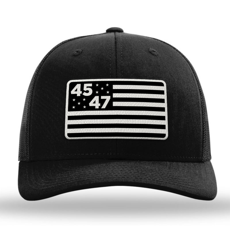 45th & 47th President Flag Hat (Monochrome)