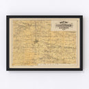 Vintage Map of Olmsted County, Minnesota 1874