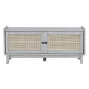 TREXM Boho Rattan Entryway Bench with Storage