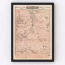 Vintage Map of Steele County, Minnesota 1874