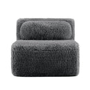 Aviana Armless Sofa With Pillow Plush Fabric - Dark