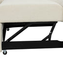 82.6" L-shaped Sectional Pull Out Sofa Bed Sleeper Sofa with Two USB Ports, Two Power Sockets and a Movable Storage Ottoman, Beige