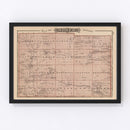Vintage Map of Mower County, Minnesota 1874