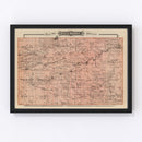 Vintage Map of Fillmore County, Minnesota 1874