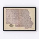 Vintage Map of Stearns County, Minnesota 1874