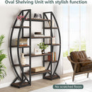 Triple Wide Oval Etagere Bookcase With Shelves For Living Room by HouseOfZazla