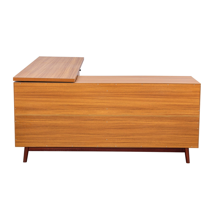 Walker Edison | Modern L-shaped 66" Desk with Storage