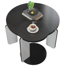 Round Coffee & End Table Set - Black by HouseOfZazla