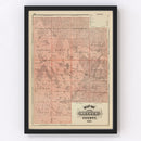 Vintage Map of Meeker County, Minnesota 1874