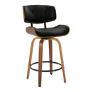 Lombardi - Mid-Century Modern Fixed Height Counter Stool With Swivel With Round Footrest (Set of 2)