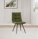 Aiken Fabric Upholstered Dining Side Chair Saddle Forest Green (Set of 4)
