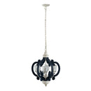 Wood Chandelier 6 Light Farmhouse Pendant Lighting Wood Hanging Light Fixture For Kitchen Living Dining Room, Bulb Not Included - Cream by HouseOfZazla