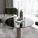 30" Inch Round Tempered Glass Table Top Black Glass 1/4" Inch Thick Round Polished Edge