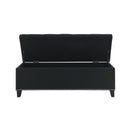 Button-Tufted Storage Ottoman With Safety Close Hinge by HouseOfZazla