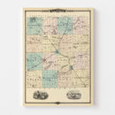 Vintage Map of Walworth County, Wisconsin 1878