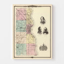 Vintage Map of Milwaukee County, Wisconsin 1878