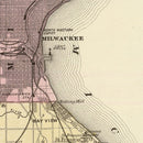 Vintage Map of Milwaukee County, Wisconsin 1878