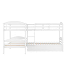 Twin L-Shaped Bunk Bed With Trundle - White by HouseOfZazla