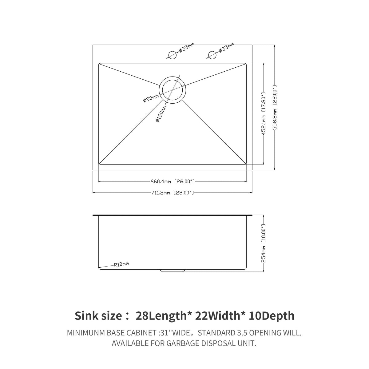 Topmount Kitchen Sink 16 Gauge, Single Bowl, photo 13 of 40