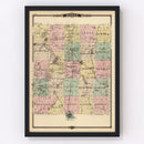 Vintage Map of Dodge County, Wisconsin 1878