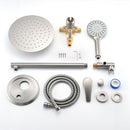 Wall Mounted Shower Set With High Pressure 10" Rain Shower Head And 5 Function Handheld Shower Head