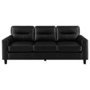 Scotland 3-piece Faux Leather Upholstered Sofa Set Black