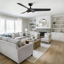 Reversible Quiet Motor Ceiling Fan Light With ABS Blades - Black / Gray