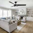 Reversible Quiet Motor Ceiling Fan Light With ABS Blades - Black / Gray by Unique Piece Furniture