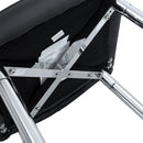 Modern Bar Chair Set Streamlined Backrest Metal Legs 2 Pieces - Black / Silver by HouseOfZazla