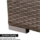 Armless Patio Sofa Set, With UV Resistant Frame And Waterproof Cushions - Blue / Brown by HouseOfZazla