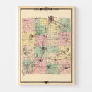 Vintage Map of Jefferson County, Wisconsin 1878