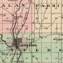 Vintage Map of Jefferson County, Wisconsin 1878