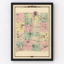 Vintage Map of Jefferson County, Wisconsin 1878