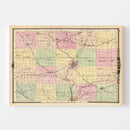 Vintage Map of Rock County, Wisconsin 1878