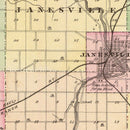Vintage Map of Rock County, Wisconsin 1878