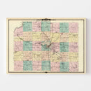 Vintage Map of Dane County, Wisconsin 1878
