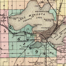 Vintage Map of Dane County, Wisconsin 1878