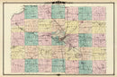 Vintage Map of Dane County, Wisconsin 1878