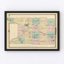 Vintage Map of Columbia County, Wisconsin 1878