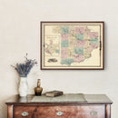 Vintage Map of Sauk County, Wisconsin 1878