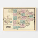 Vintage Map of Sauk County, Wisconsin 1878