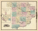 Vintage Map of Sauk County, Wisconsin 1878