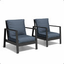 All-Weather Ergonomic Patio Armchairs With Thick Cushions (Set of 2) by HouseOfZazla