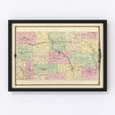 Vintage Map of Lafayette County, Wisconsin 1878