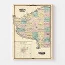 Vintage Map of Grant County, Wisconsin 1878