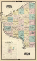 Vintage Map of Grant County, Wisconsin 1878