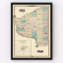 Vintage Map of Grant County, Wisconsin 1878