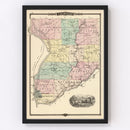 Vintage Map of Crawford County, Wisconsin 1878