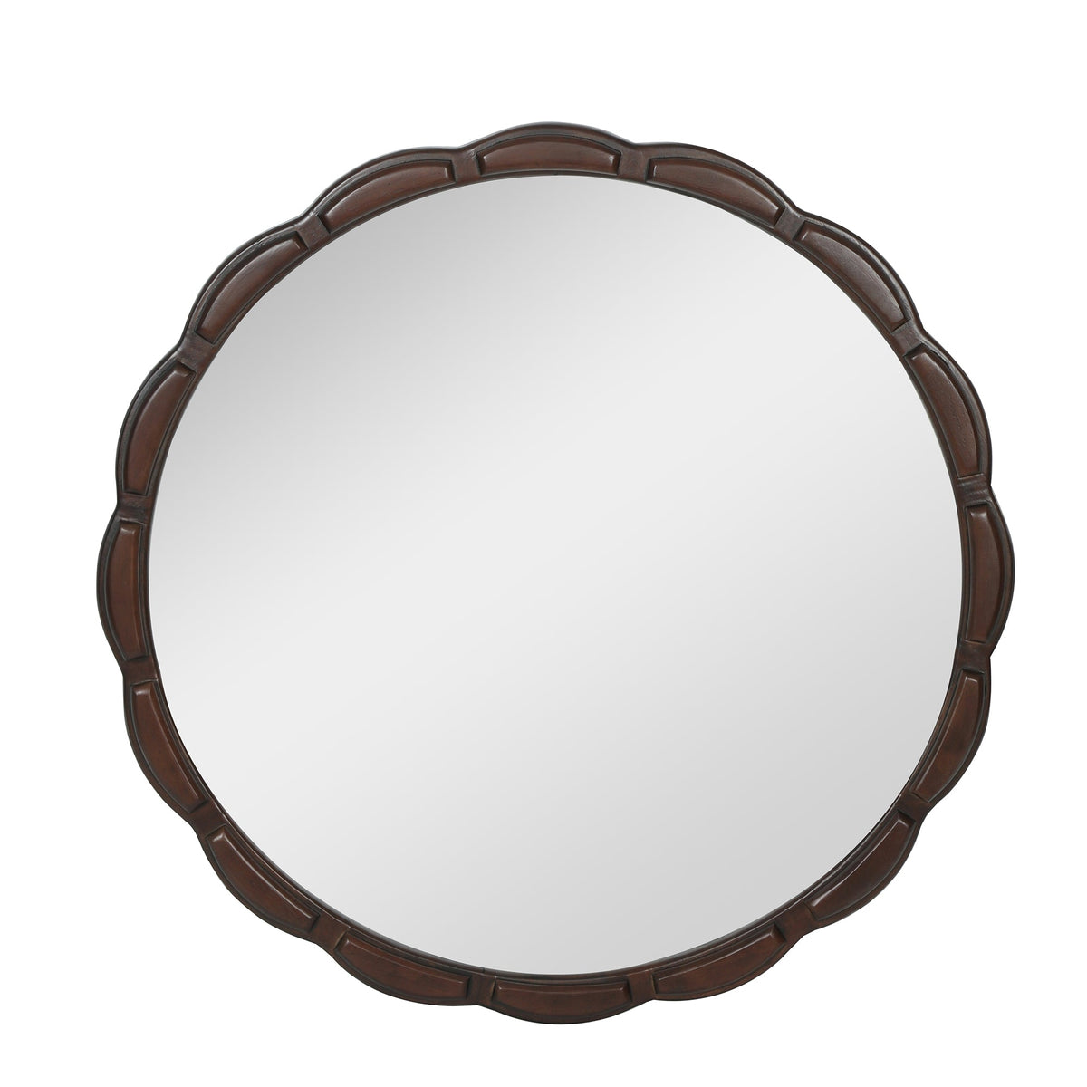 Round Wood Wall Mirror - 31.5", photo 5 of 9